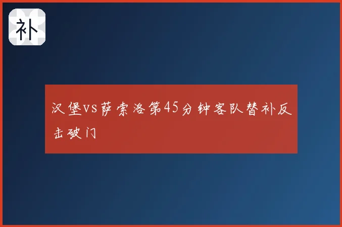 汉堡vs萨索洛第45分钟客队替补反击破门